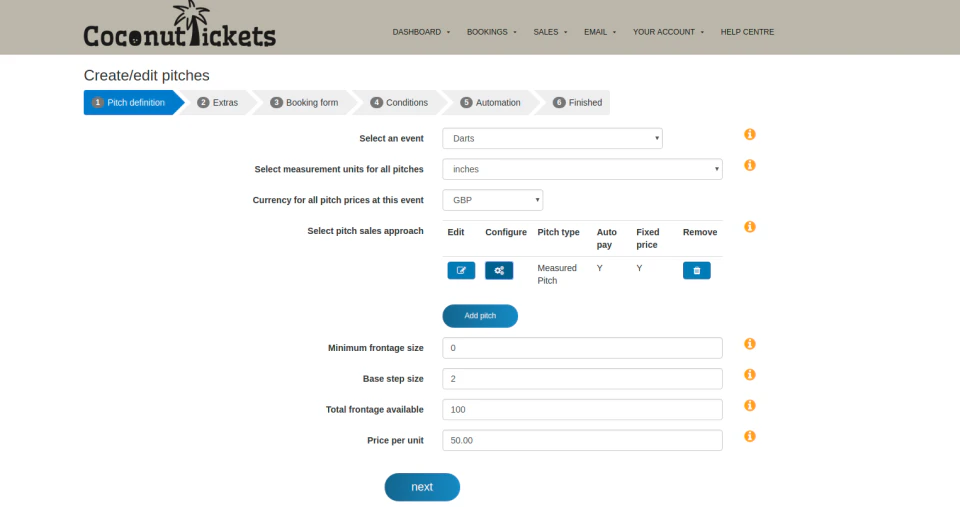 screenshot of Coconut Tickets